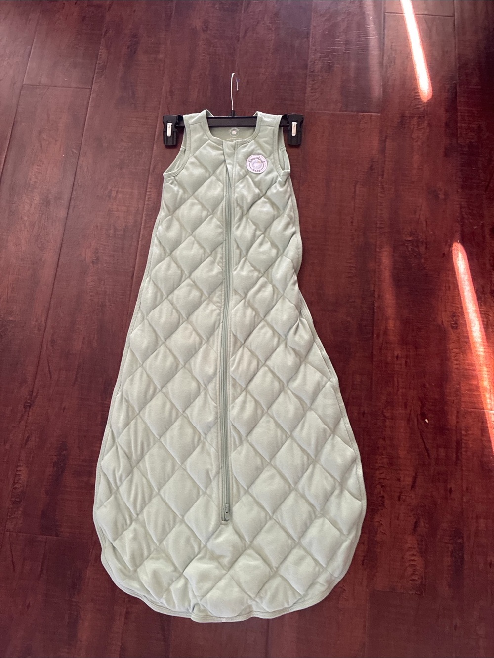 Quilted Sleeveless dreamland baby Sleep Sack Dress in Sage Green - Zipper Front